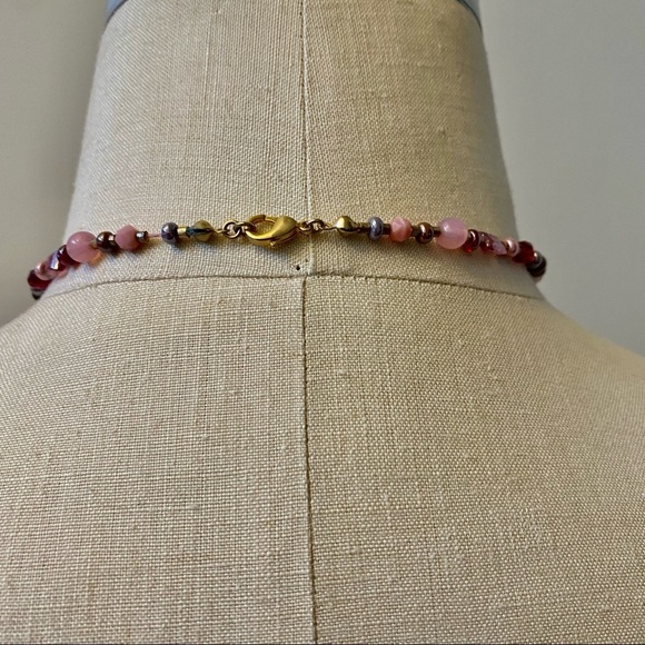 3/$25 Pink and Lavender Beaded Pendant Necklace - Picture 3 of 5